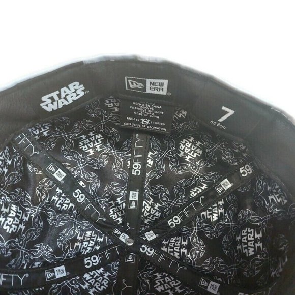 New Era Mens Star Wars The Last Jedi Storm Trooper White Black Fitted Hat Size 7 - Picture 10 of 12